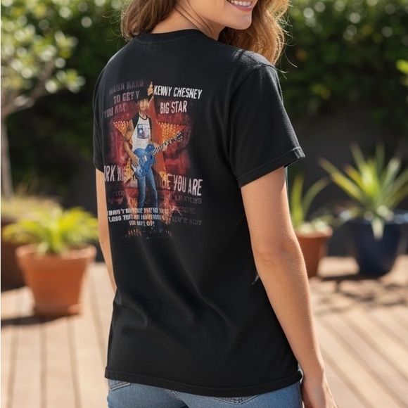 Vintage Y2K Kenny Chesney Concert Tee Sz Medium 2003 Big Star Concert T-Shirt - Picture 3 of 11